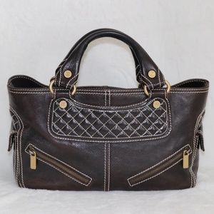 Celine Brown Quilted Leather Boogie Handbag ITALY